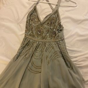 Amazing gray beaded dress, only worn once!